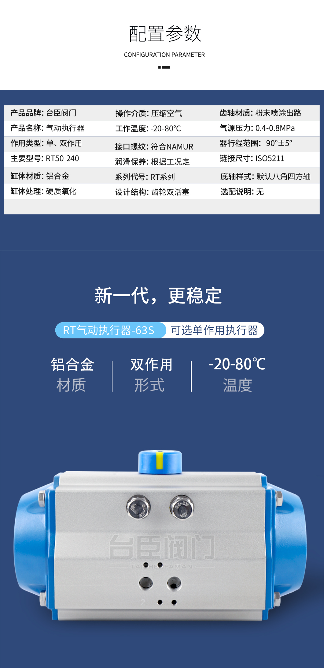 RT氣動(dòng)執(zhí)行器配置參數(shù) RT氣動(dòng)執(zhí)行器配置參數(shù)